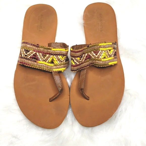 Sonoma life and style woven flip flop sandals 6 - Picture 1 of 4